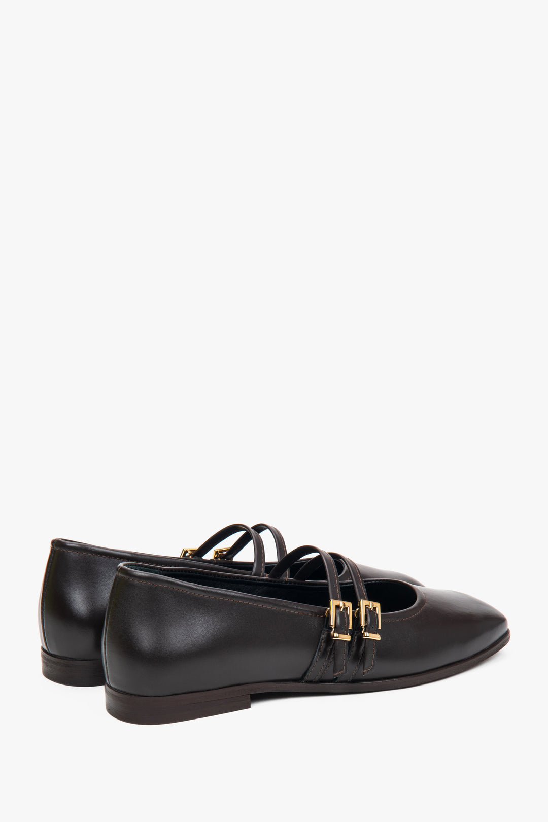 Dunkelbraune Damen-Ballerinas mit Schnalle – Estro ER00117582
