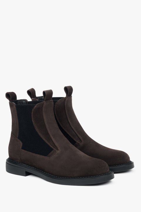 Damen Chelsea-Boots in Dunkelbraun von Estro.