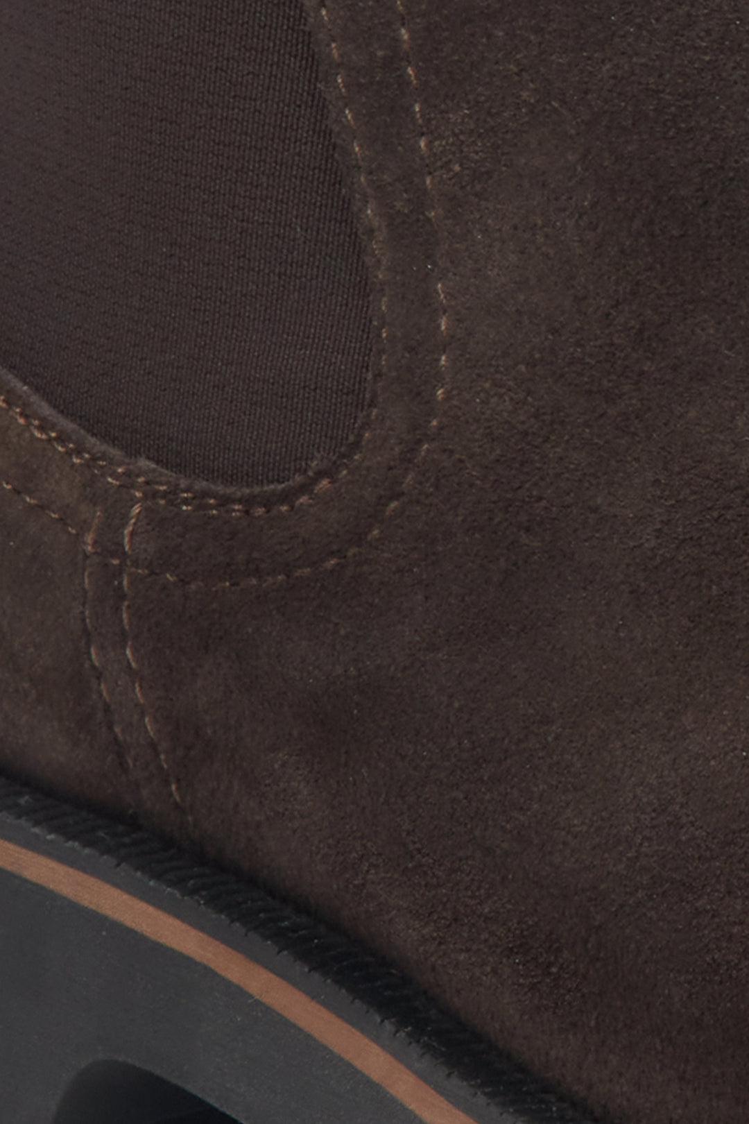 Damen-Chelsea-Boots in Dunkelbraun aus italienischem Veloursleder – Premiumlinie von Estro.