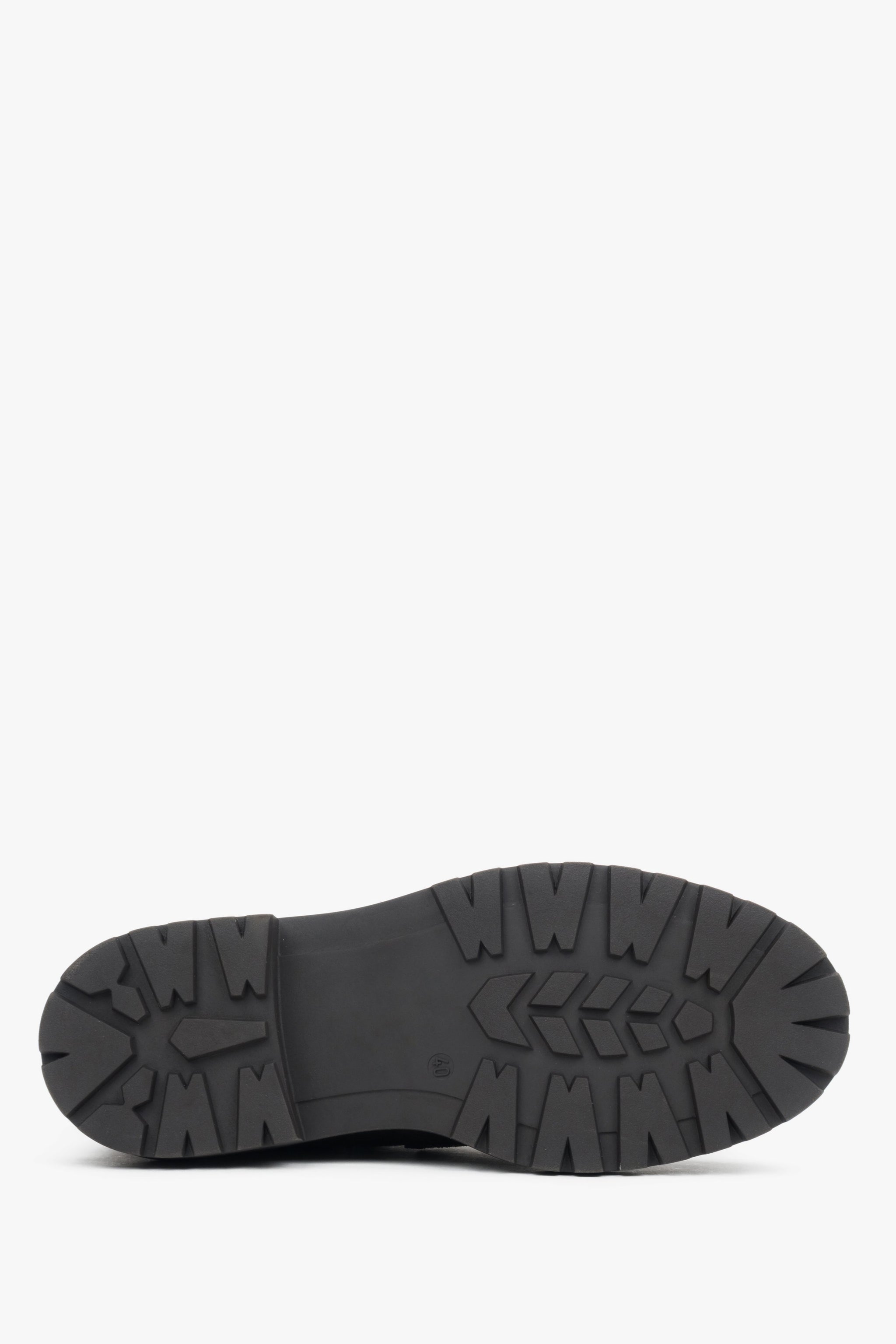 Draufsicht auf die Profilsohle der Damen-Chelsea-Boots für optimalen Grip im Winter