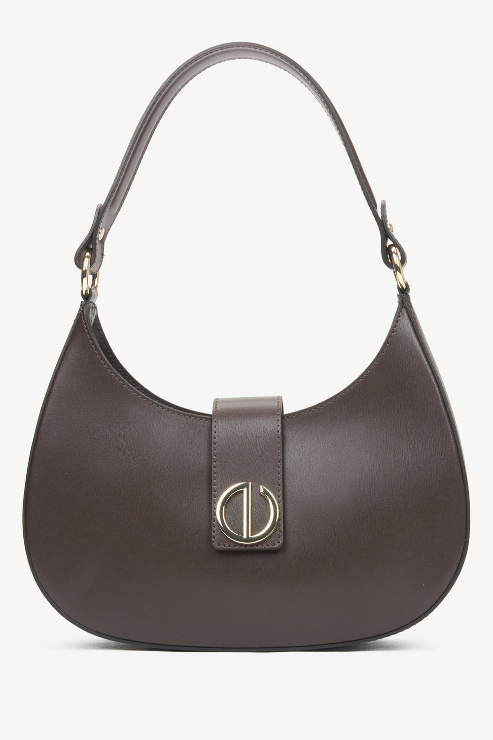 Dunkelbraune Damen-Handtasche aus edlem italienischem Echtleder Estro ER00116364.