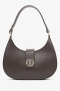 Dunkelbraune Damen-Handtasche aus edlem italienischem Echtleder Estro ER00116364.