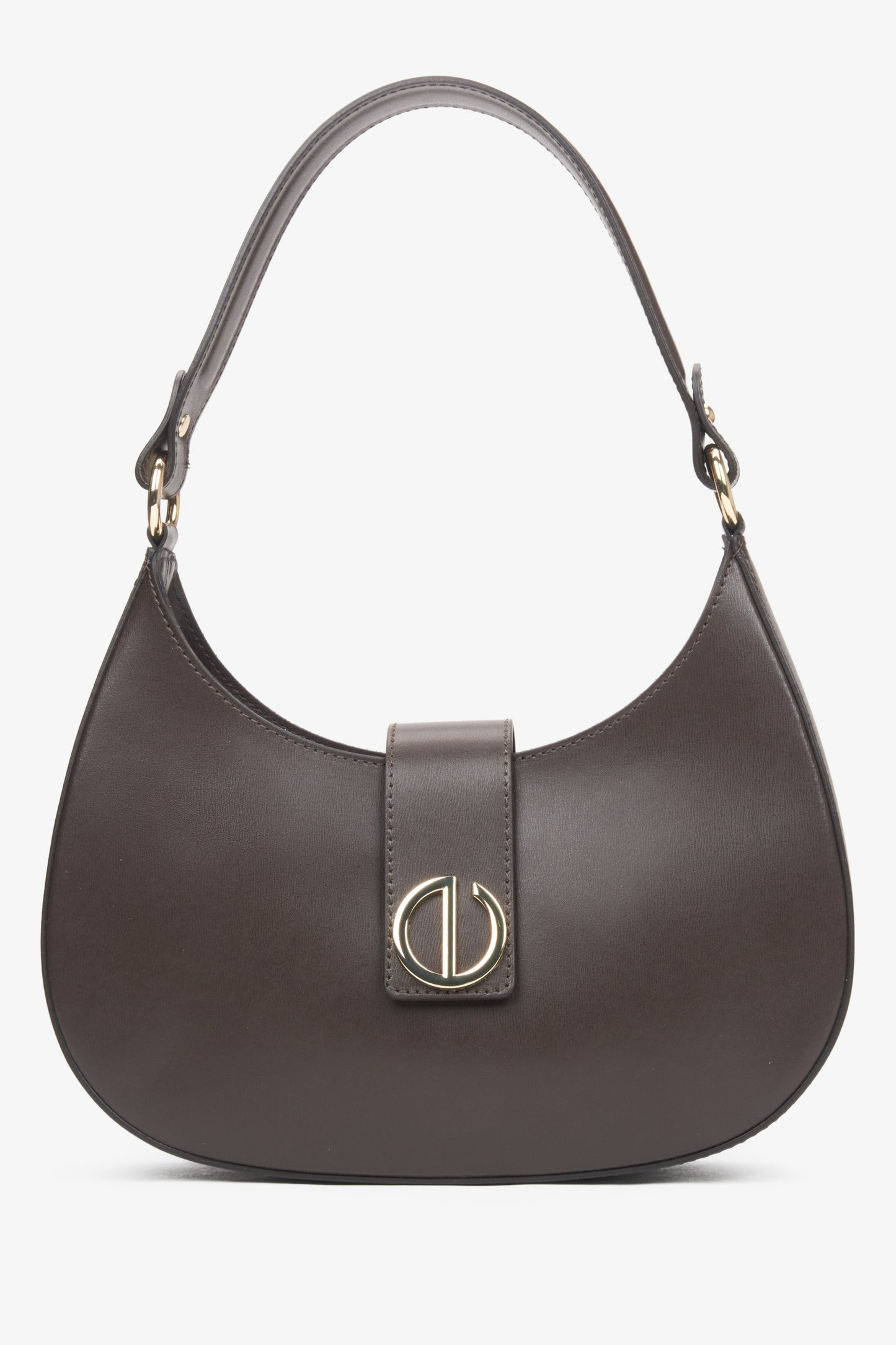 Dunkelbraune Damen-Handtasche aus edlem italienischem Echtleder Estro ER00116364.