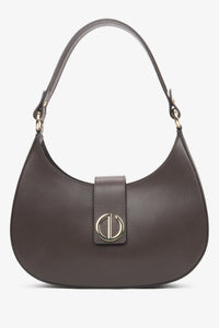 Dunkelbraune Damen-Handtasche aus edlem italienischem Echtleder Estro ER00116364.