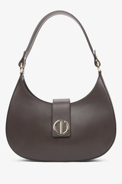 Dunkelbraune Damen-Handtasche aus edlem italienischem Echtleder Estro ER00116364.