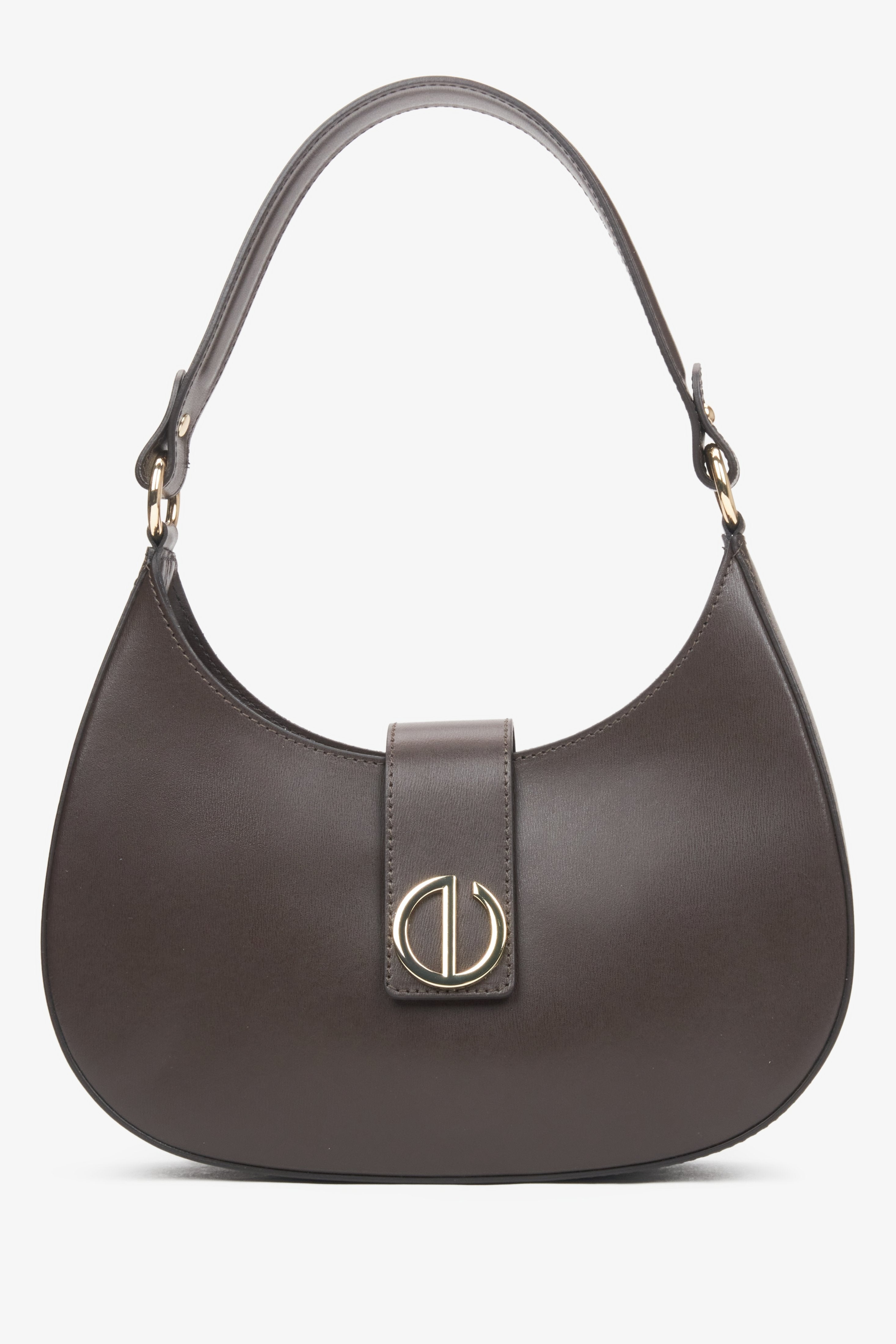 Dunkelbraune Damen-Handtasche aus edlem italienischem Echtleder Estro ER00116364.