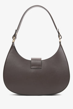 Dunkelbraune Damen-Handtasche aus edlem italienischem Echtleder Estro ER00116364