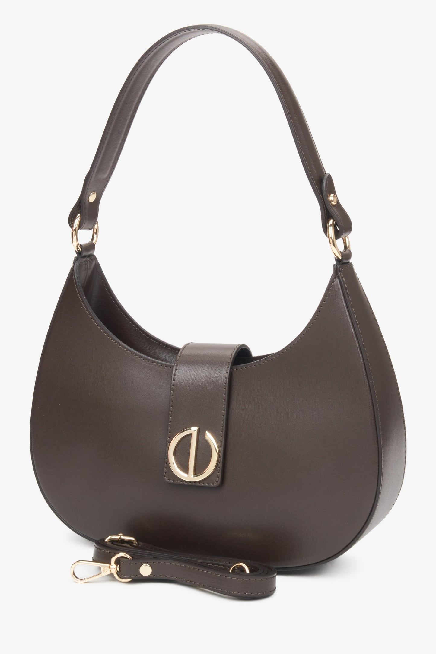 Dunkelbraune Damen-Handtasche aus edlem italienischem Echtleder Estro ER00116364