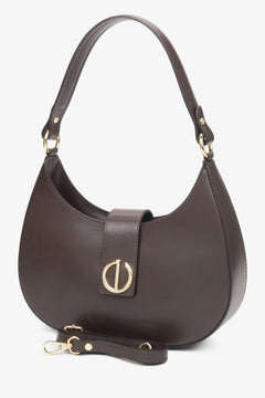 Dunkelbraune Damen-Handtasche aus edlem italienischem Echtleder Estro ER00116364