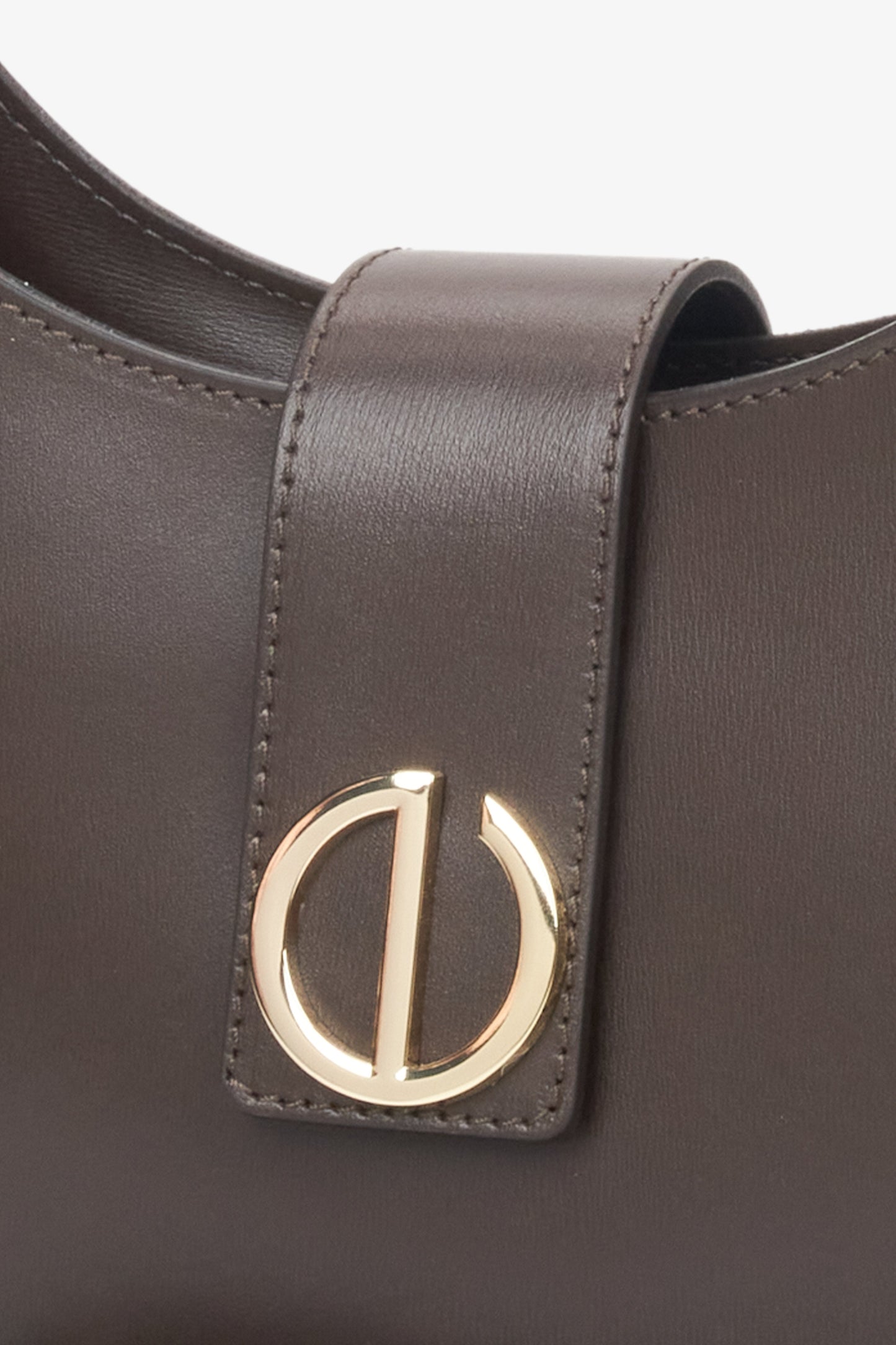 Dunkelbraune Damen-Handtasche aus edlem italienischem Echtleder Estro ER00116364