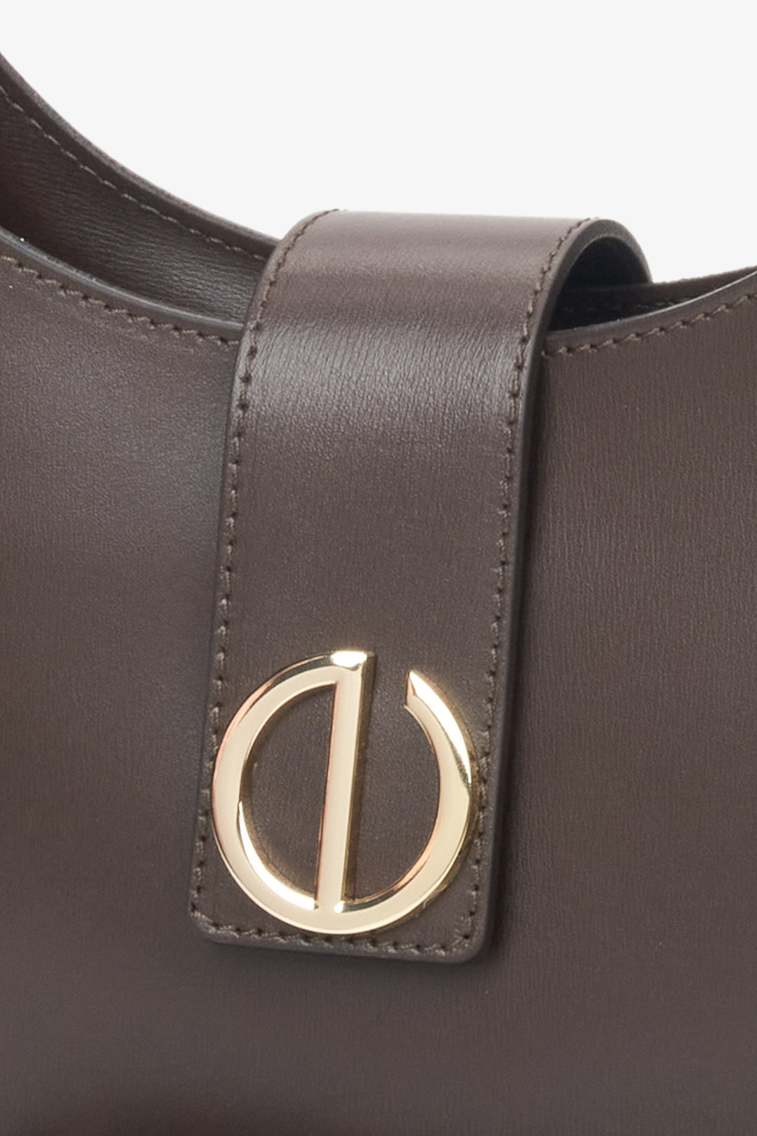 Dunkelbraune Damen-Handtasche aus edlem italienischem Echtleder Estro ER00116364