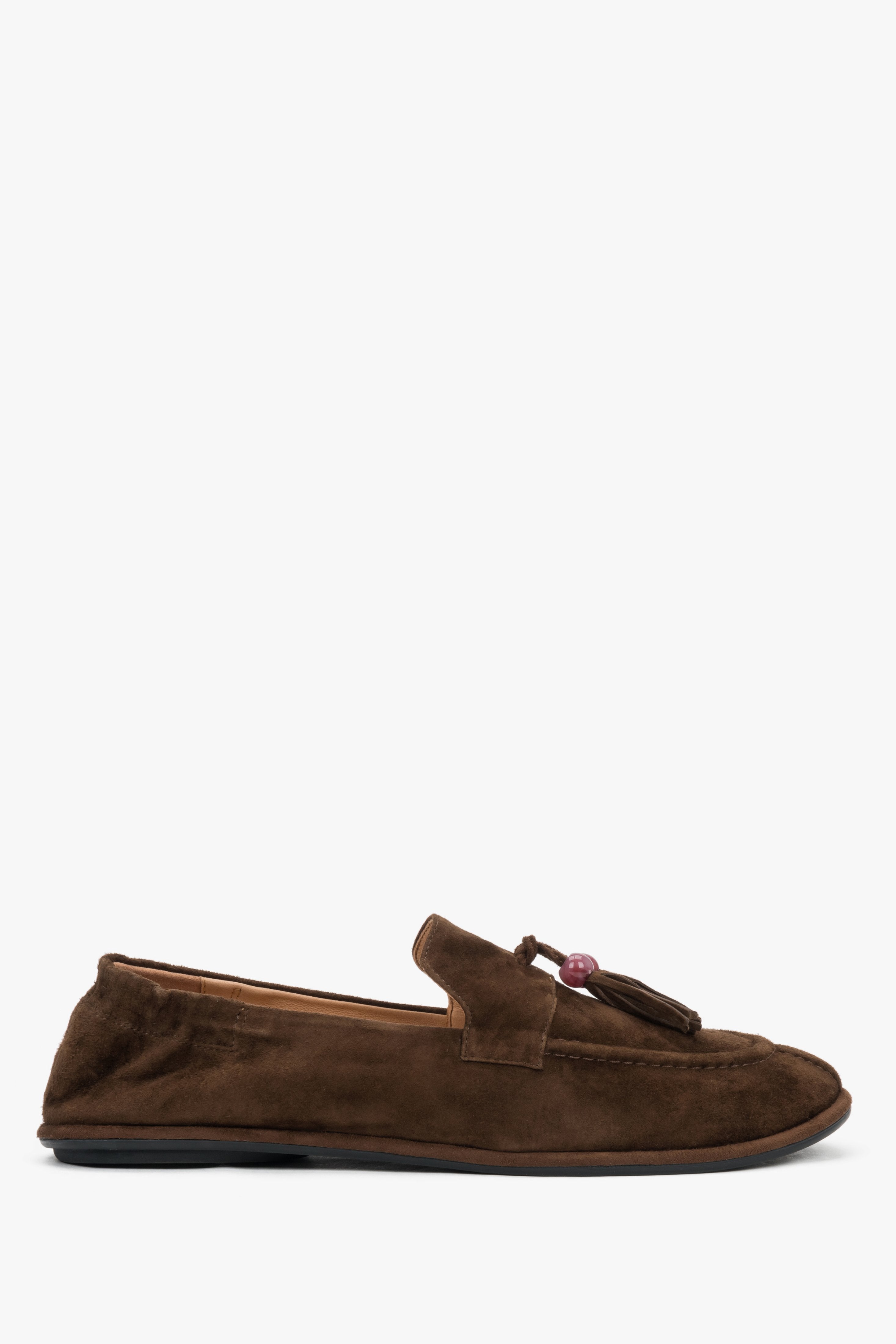 Rechte Seitenansicht des dunkelbraunen Damen-Loafers im Barefoot-Stil