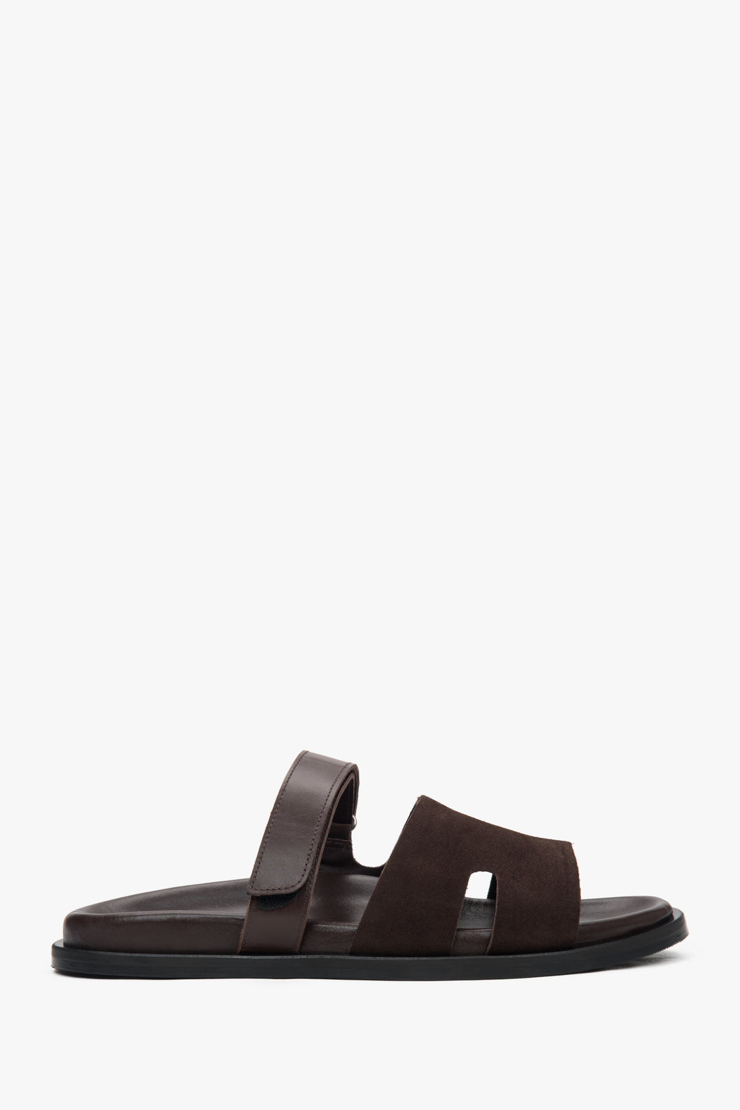 Damen-Pantoletten aus Velours in Sattelbrown, Estro ER00117388