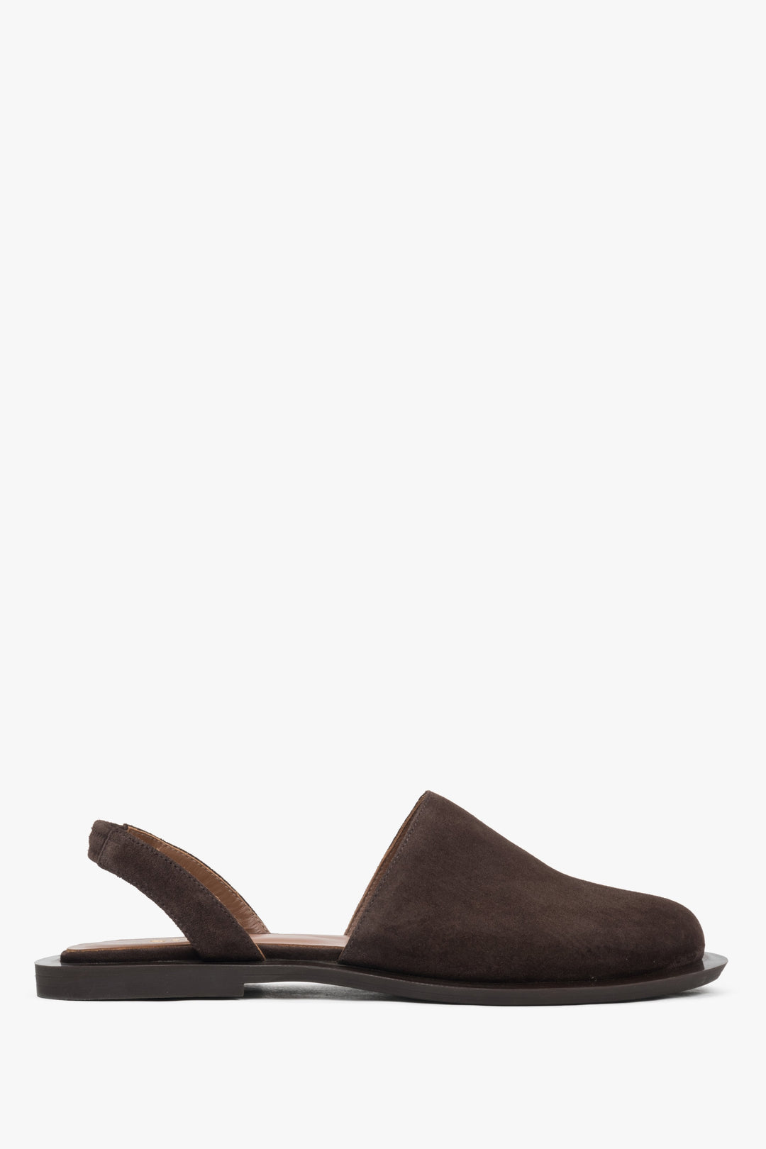 Dunkelbraune Damen-Sandalen aus Velours mit geschlossener Zehenpartie Estro ER00117377.