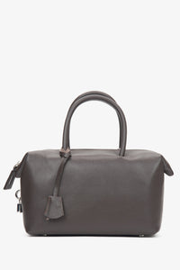 Dunkelbraune Damen-Satchel-Tasche aus edlem italienischem Echtleder Estro ER00116700.