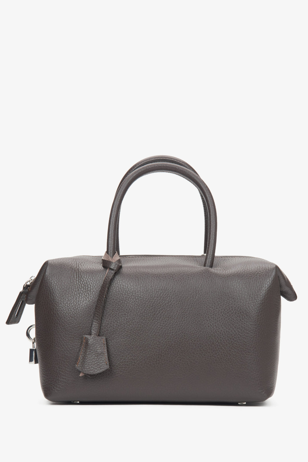 Dunkelbraune Damen-Satchel-Tasche aus edlem italienischem Echtleder Estro ER00116700.