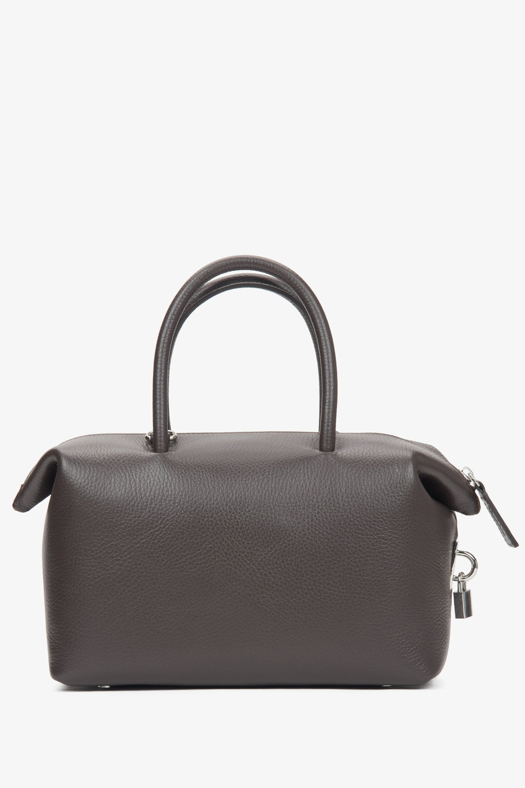 Dunkelbraune Damen-Satchel-Tasche aus edlem italienischem Echtleder Estro ER00116700