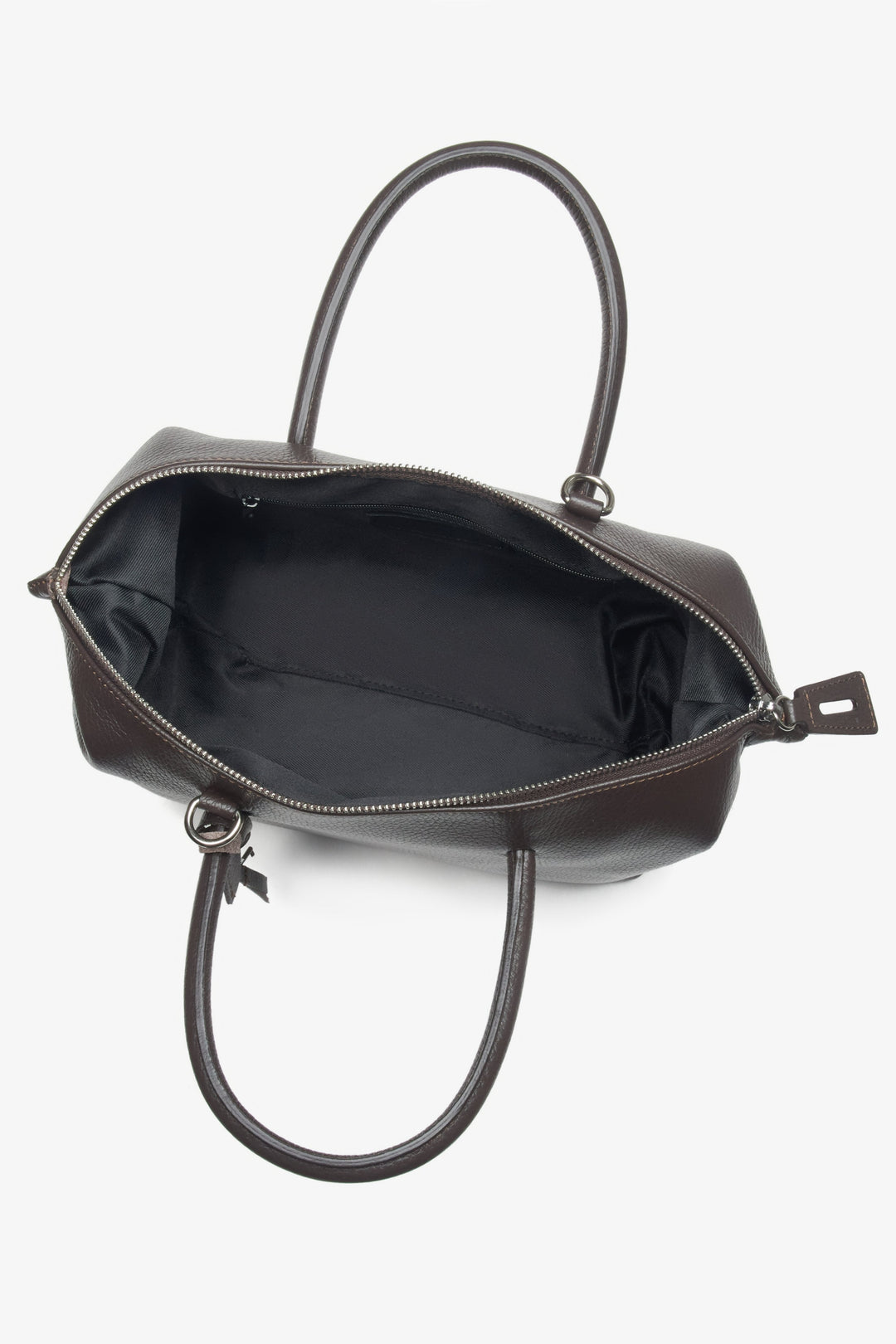 Dunkelbraune Damen-Satchel-Tasche aus edlem italienischem Echtleder Estro ER00116700