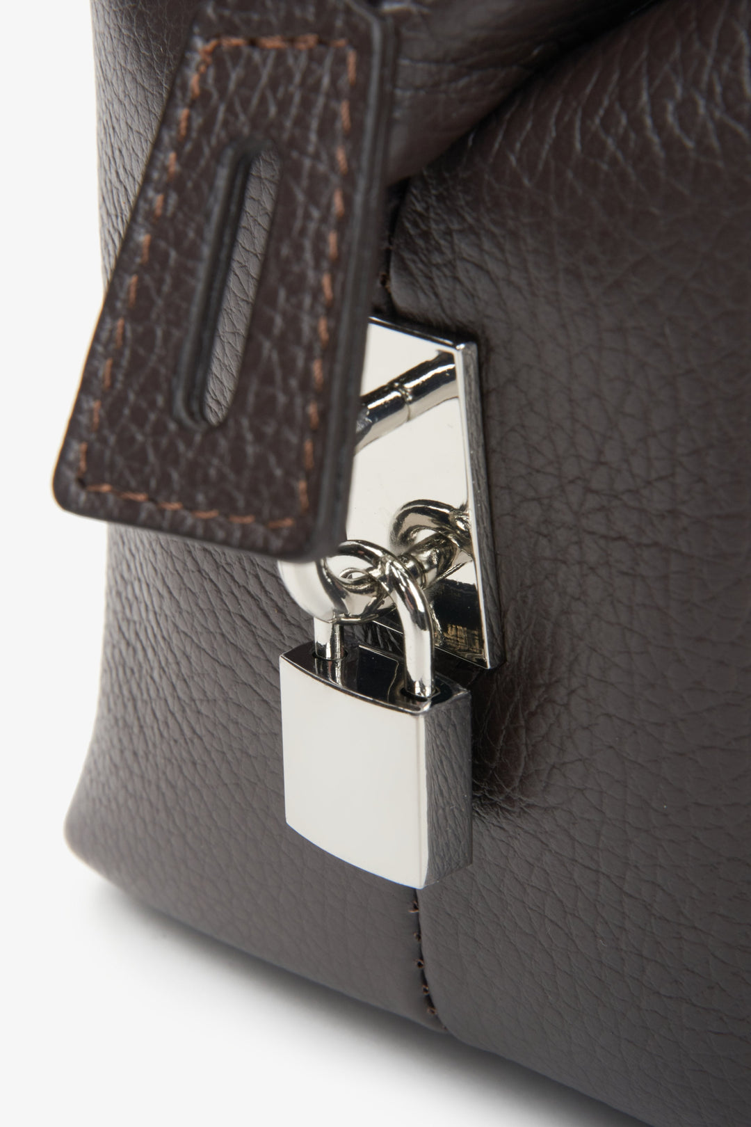 Dunkelbraune Damen-Satchel-Tasche aus edlem italienischem Echtleder Estro ER00116700