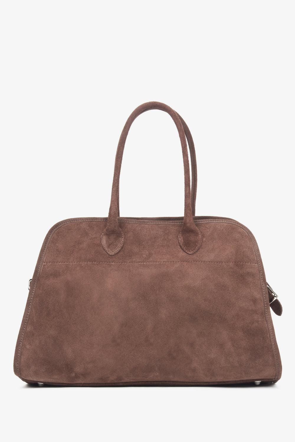 Dunkelbraune Damen-Satchel-Tasche aus edlem italienischem Velours Estro ER00116695.