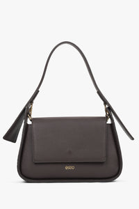 Dunkelbraune Damen-Schultertasche aus edlem italienischem Echtleder Estro ER00116349.