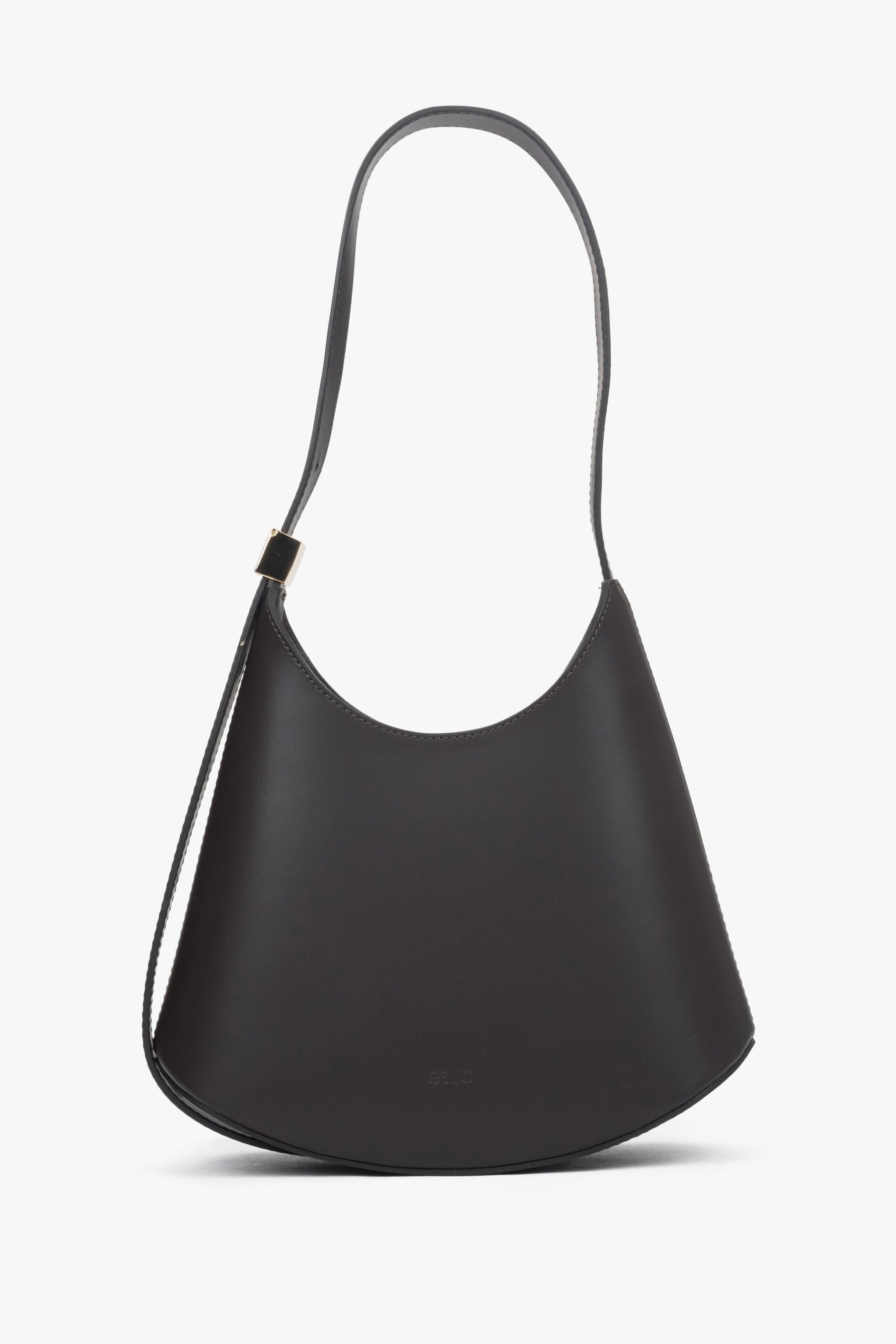 Rückansicht der dunkelbraunen Schultertasche für Damen von Estro