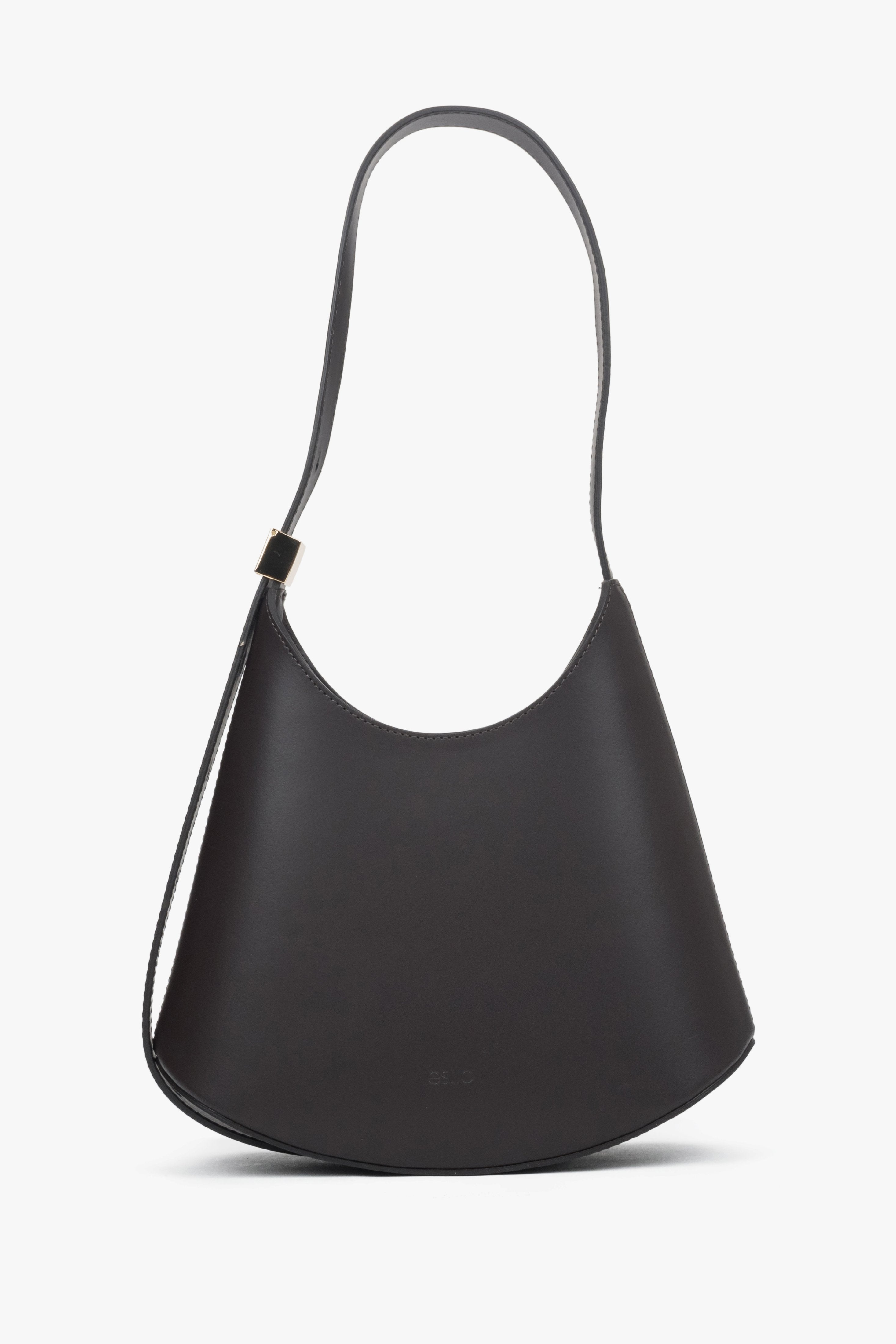 Rückansicht der dunkelbraunen Schultertasche für Damen von Estro
