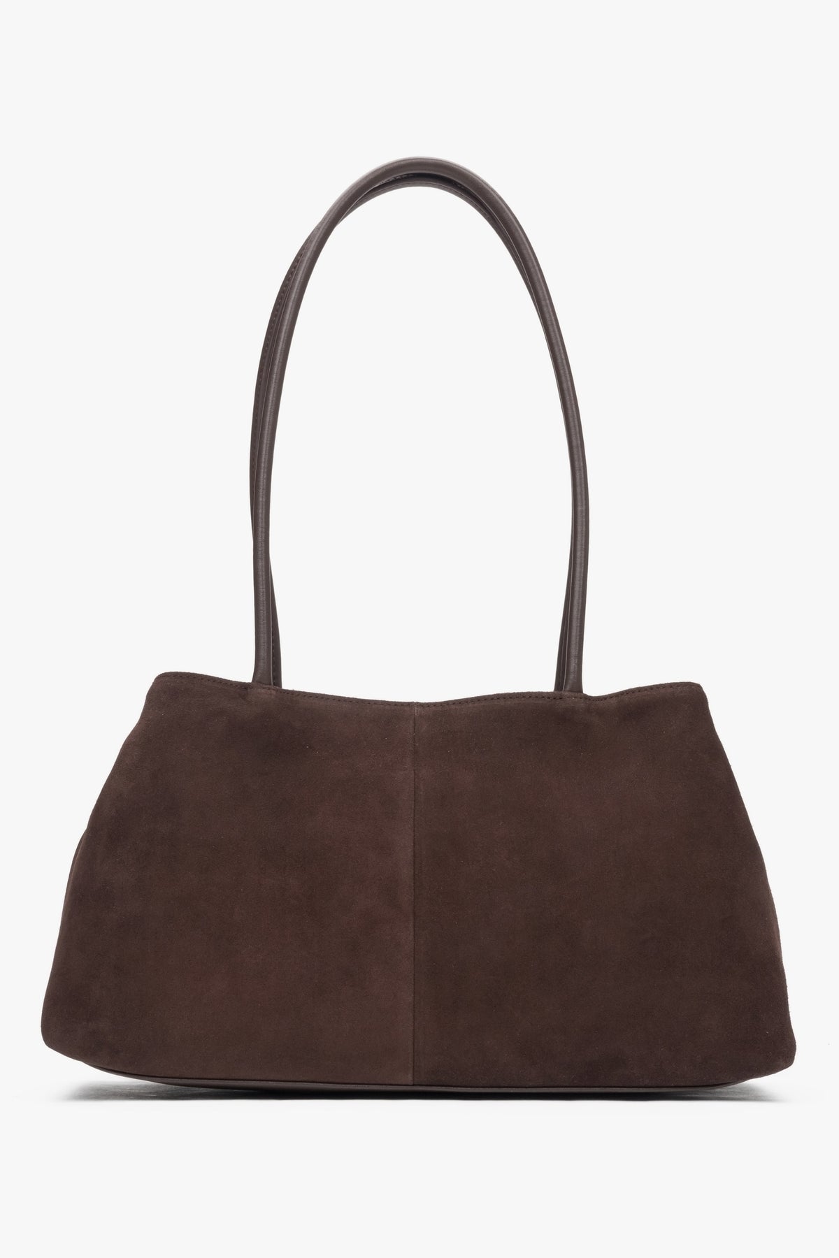 Rückansicht der dunkelbraunen Damen-Schultertasche von Estro.