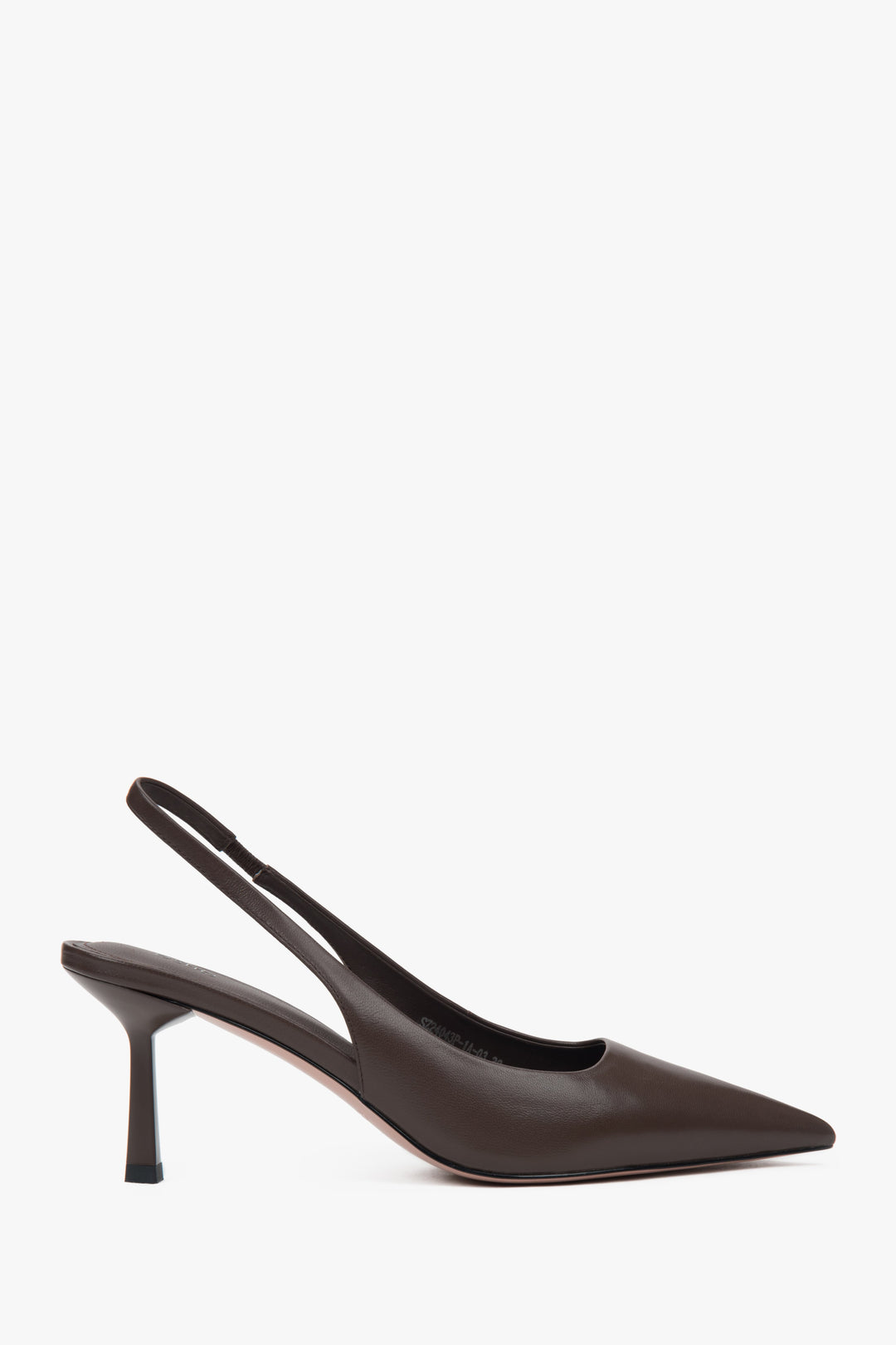 Damen Dunkelbraune Leder Slingback Pumps mit hohem Absatz Estro ER00116974