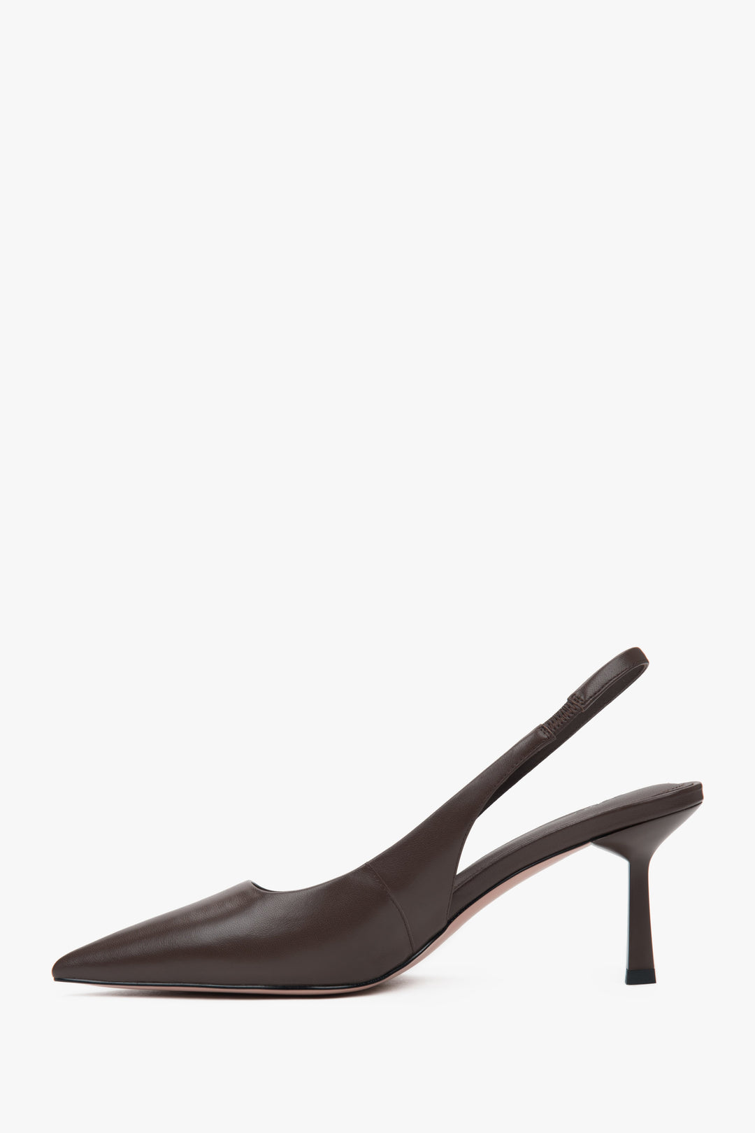 Dunkelbraune Pumps aus echtem Leder für schmale Füße Estro ER00116974