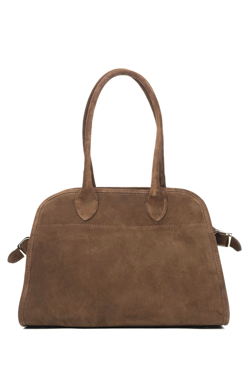 Dunkelbraune Damenhandtasche aus italienischem Velours Estro ER00116693