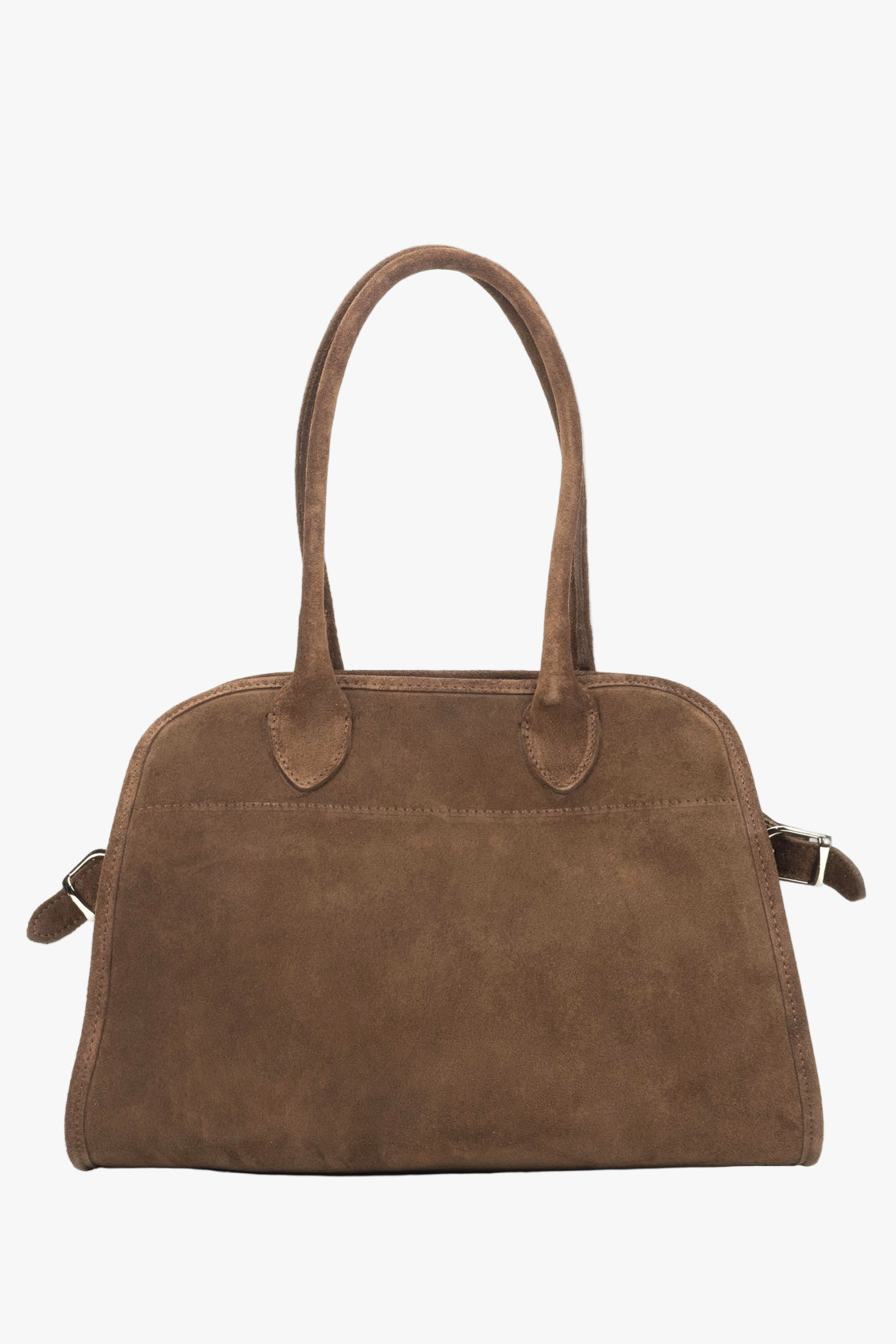 Dunkelbraune Damenhandtasche aus italienischem Velours Estro ER00116693
