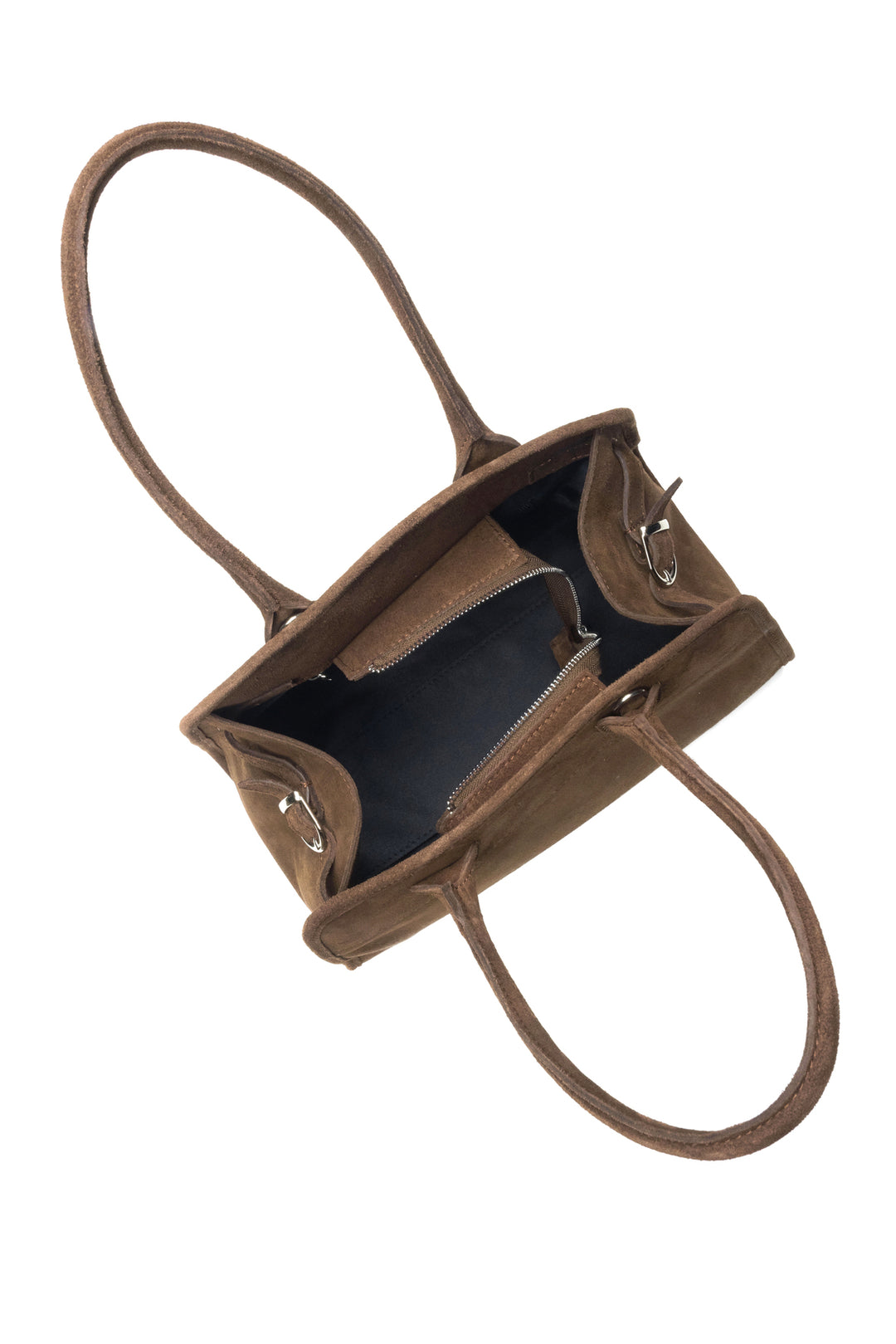 Estro Damenhandtasche in dunkelbraunem italienischem Velours, Modell ER00116693