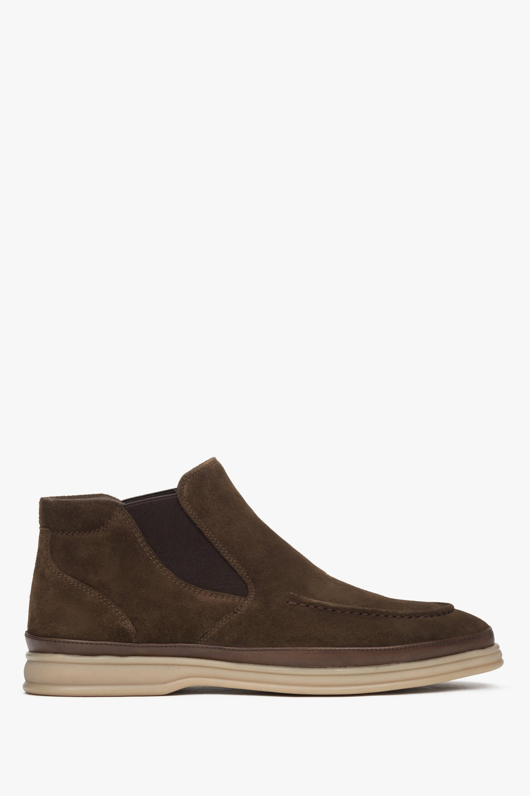 Herren-Chelsea-Boots in Dunkelbraun aus echtem Velours Estro ER00116152.