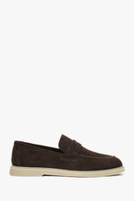 Dunkelbraune Herren Loafer aus italienischem Echtvelours Estro ER00117294.