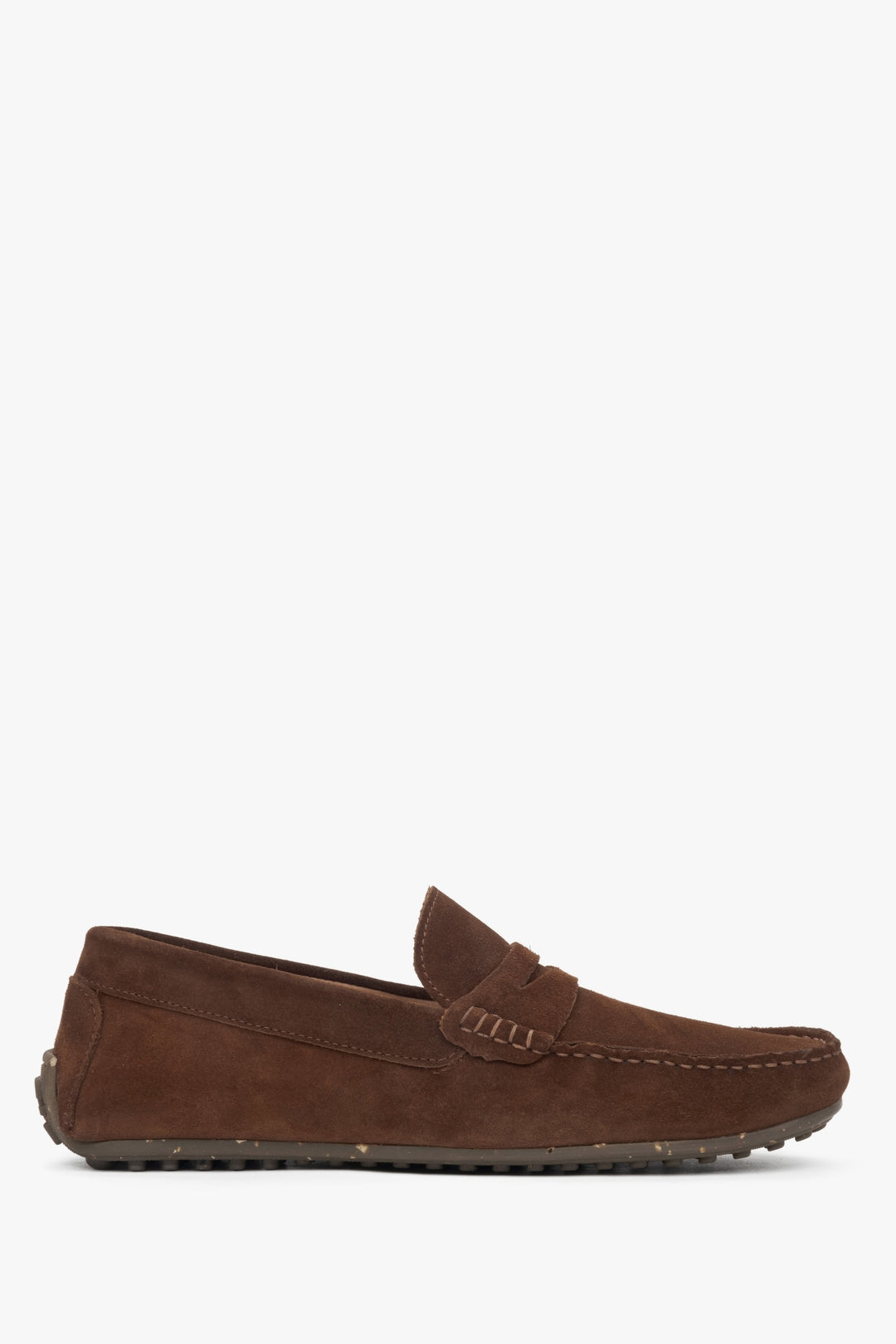 Dunkelbrauner Herren-Loafer aus echtem Velours Estro ER00117605.