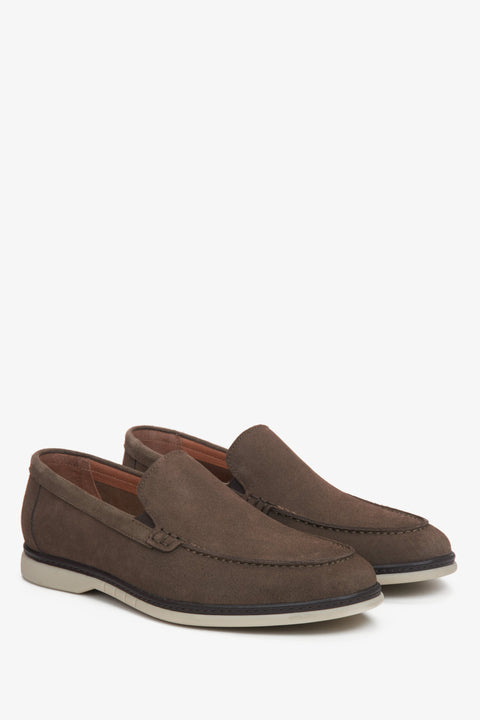 Herrenslipper aus Veloursleder in Sattelbraun Estro ER00114801