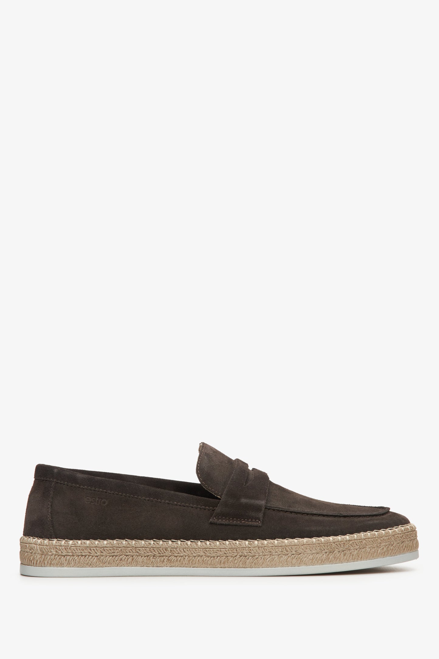Dunkelbraune Velours Mokassins für Herren Estro ER00115090.