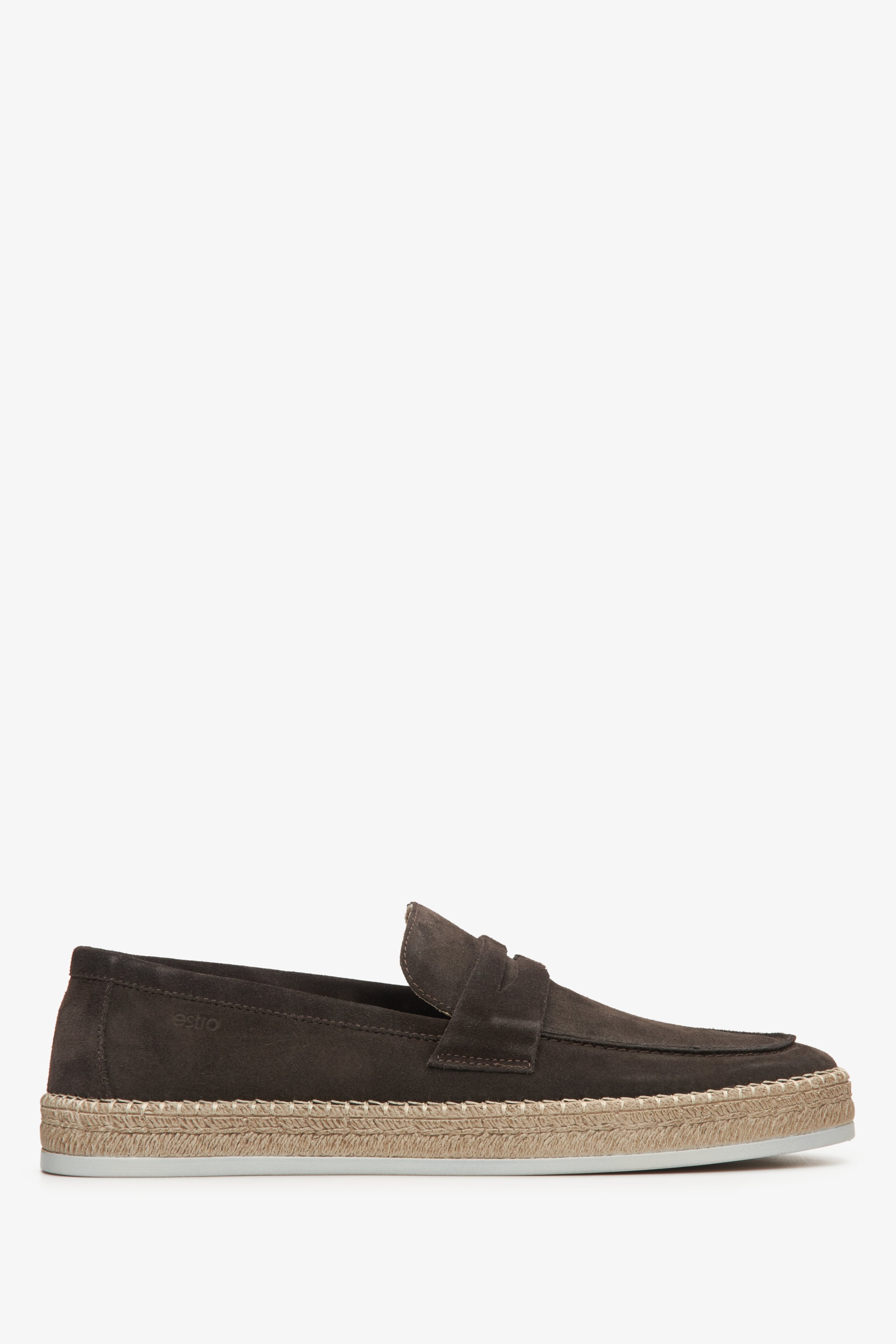 Dunkelbraune Velours Mokassins für Herren Estro ER00115090.