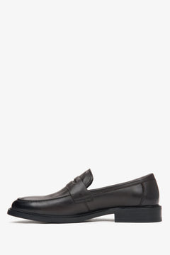 Seitliche Ansicht der Penny Loafer für Herren in Dunkelbraun Estro ER00115808
