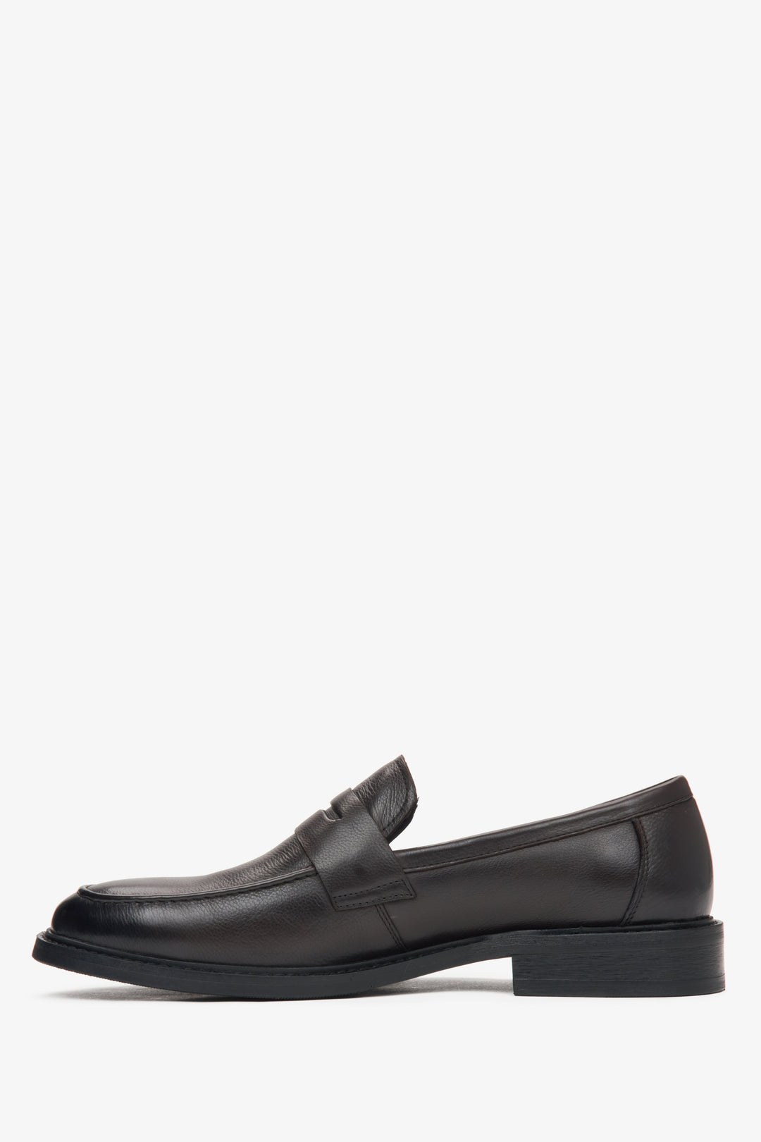 Seitliche Ansicht der Penny Loafer für Herren in Dunkelbraun Estro ER00115808
