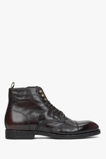 Dunkelbraune Herren-Schnürstiefeletten aus Echtem Leder Estro ER00116159.