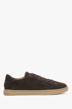 Dunkelbraune Herren-Sneaker von Estro aus italienischem Premium-Velours.