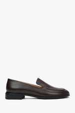 Dunkelbraune Klassik-Loafer für Damen aus Leder Estro ER00117367.