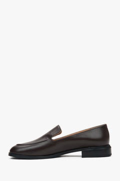 Stilvolle Damen-Loafer von Estro aus strapazierfähigem Echtleder im klassischen Design – Dunkelbraun.
