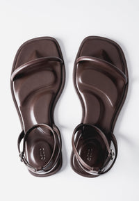 Dunkelbraune Leder-Sandalen für Damen Estro ER00119695.