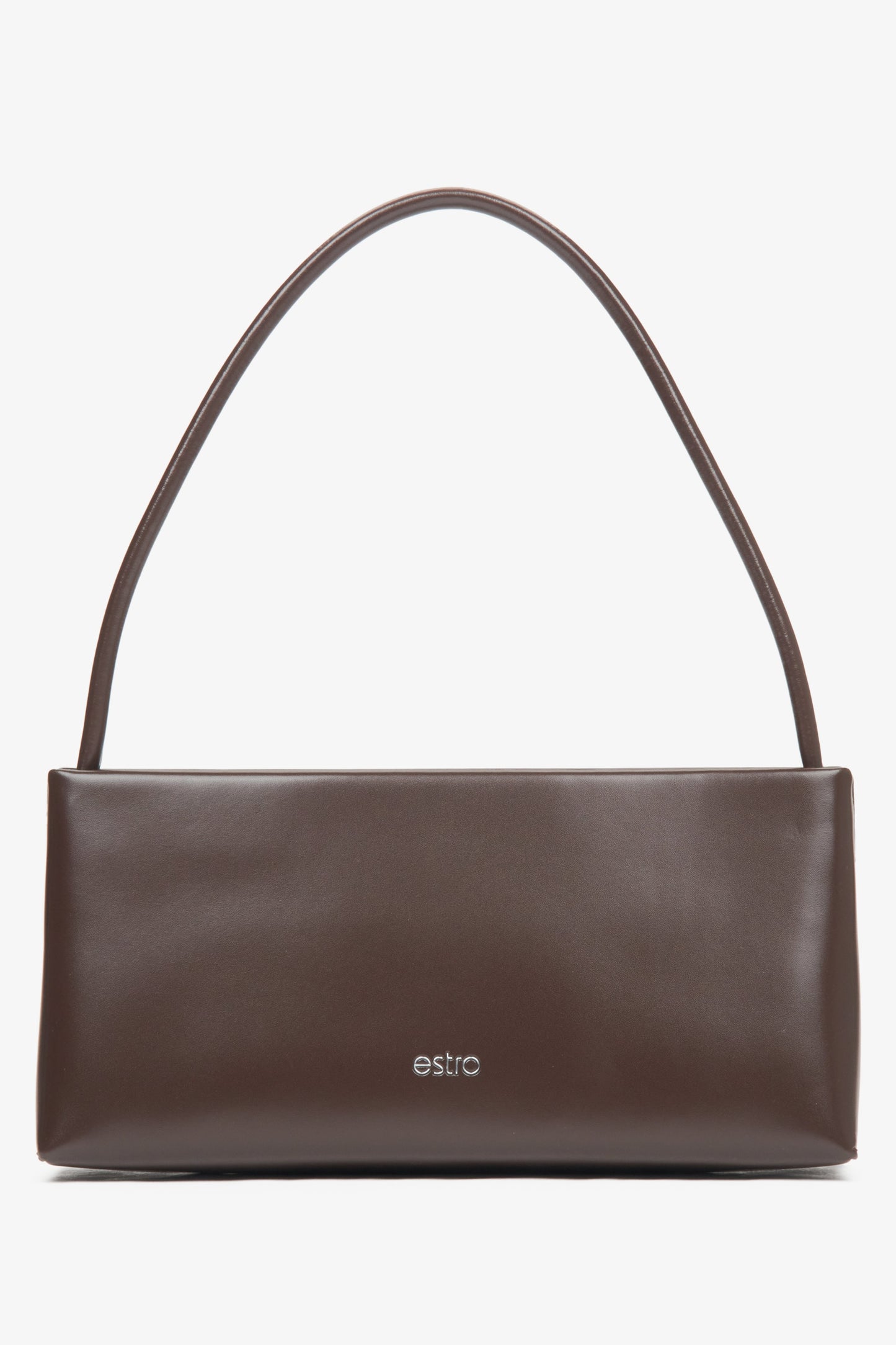 Dunkelbraune Damen-Schultertasche aus edlem Leder Estro ER00115966.