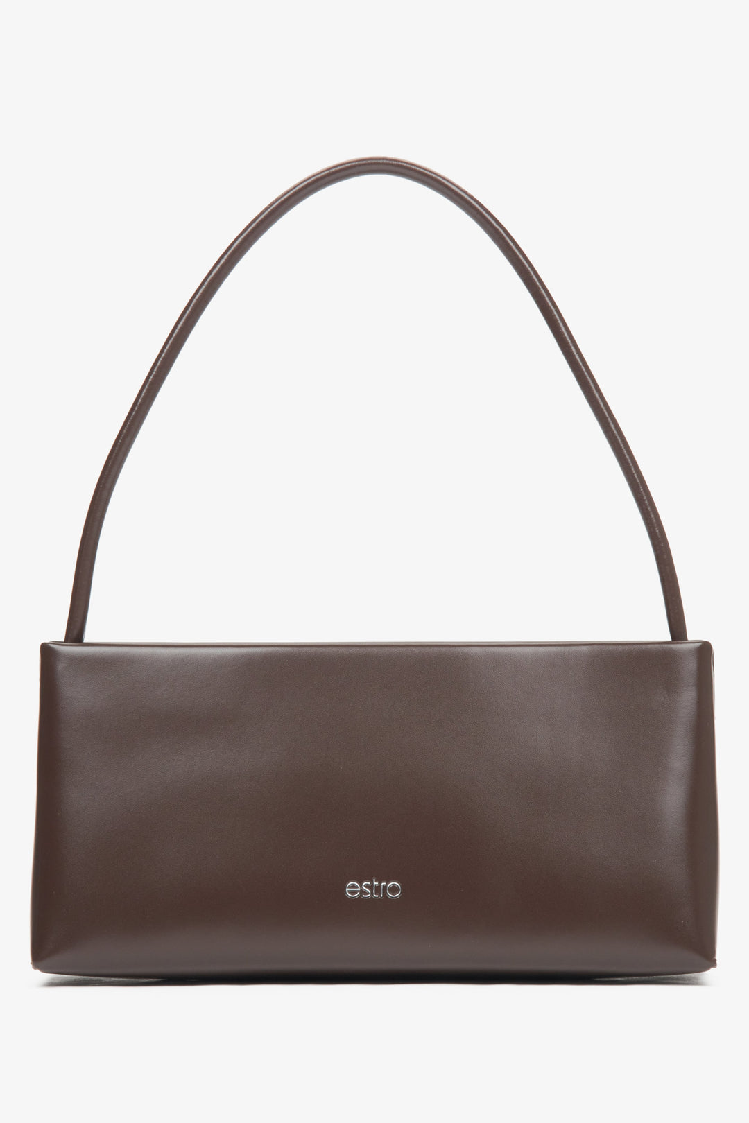 Dunkelbraune Damen-Schultertasche aus edlem Leder Estro ER00115966.