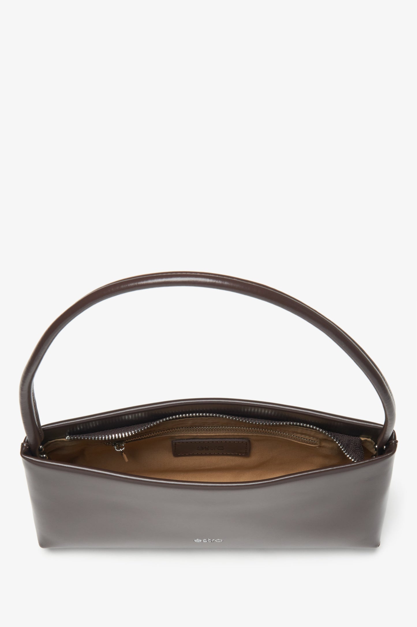 Elegante dunkelbraune Umhängetasche für Damen mit verstellbarem Schulterriemen.