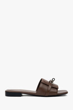 Dunkelbraune Damen-Pantolette mit flachem Absatz Estro ER00117170
